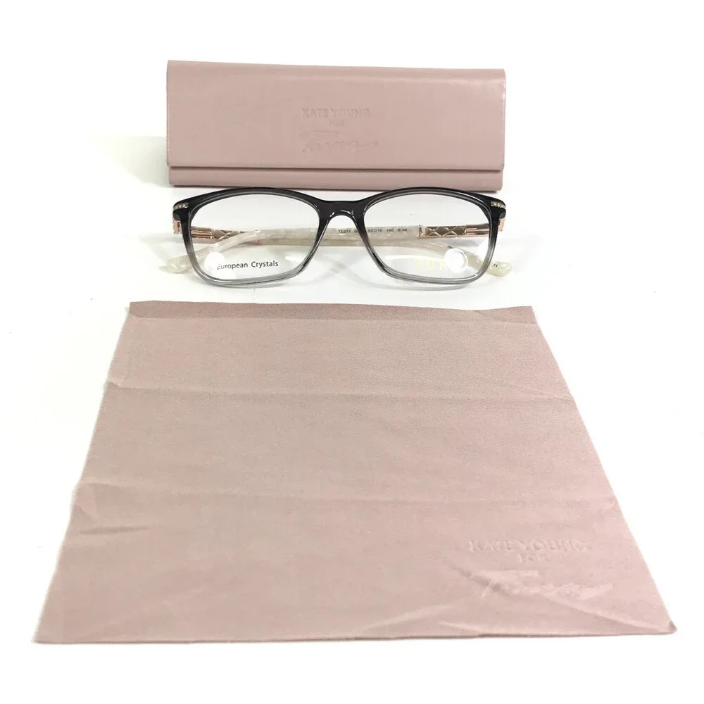 Tura Brilliance Eyeglasses Frames TE271 GRY Gray Gradient w/ Swarovski 53-16-140